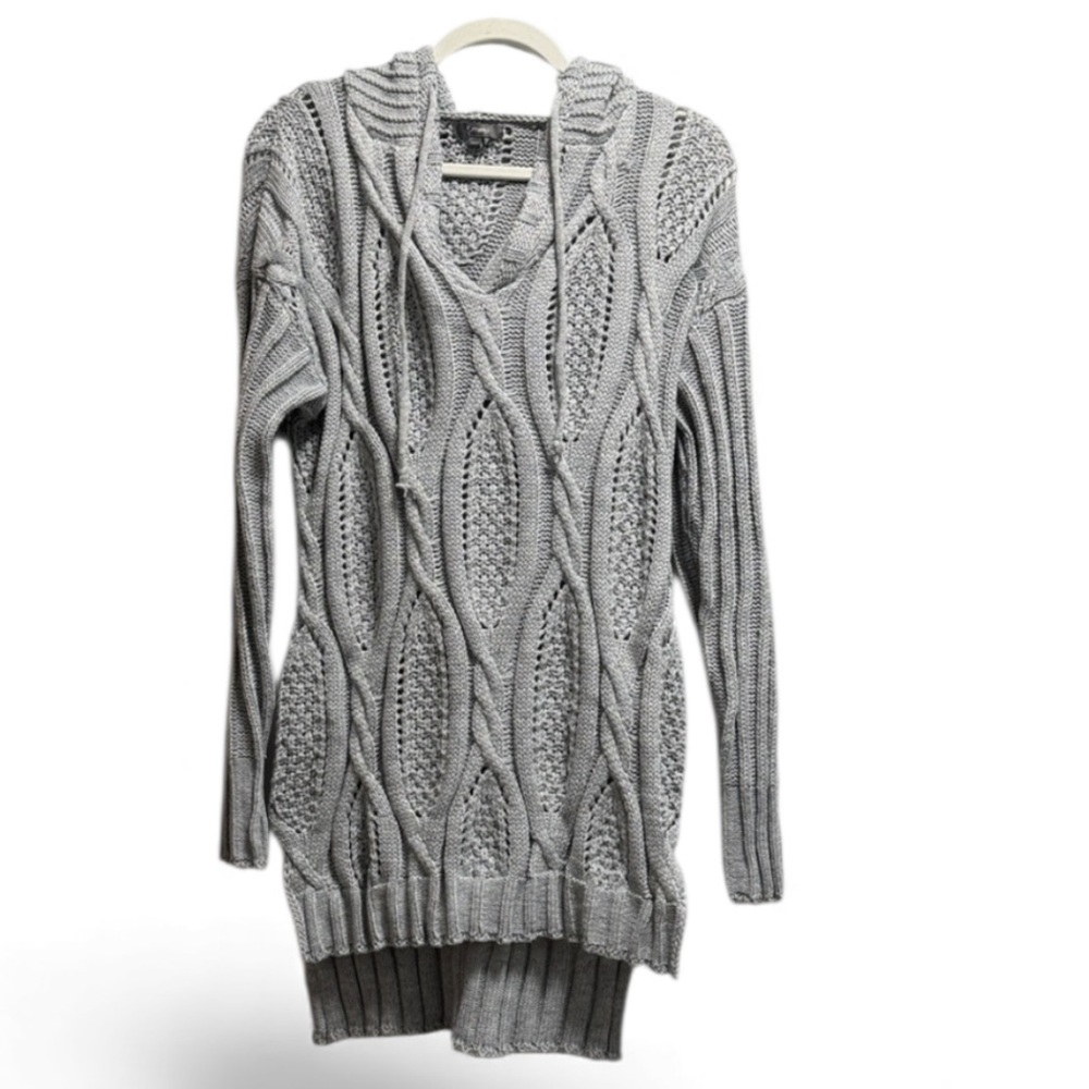NanaMacs &merci high low hooded sweater dress. (Grey) SMALL NEW